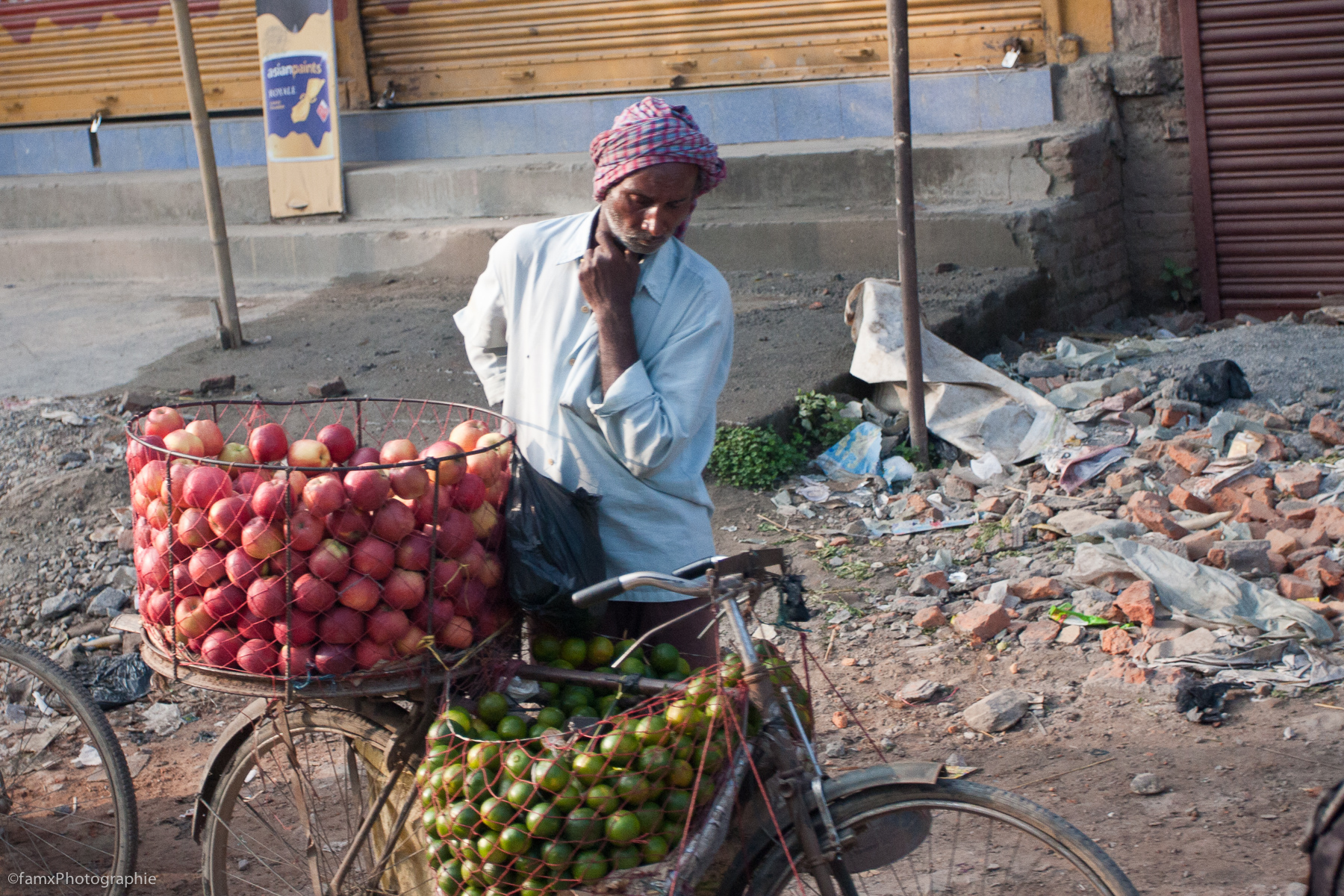 Katmandou, Marché, Népal, Personnage, Vélo (Famx40dd11_4374)