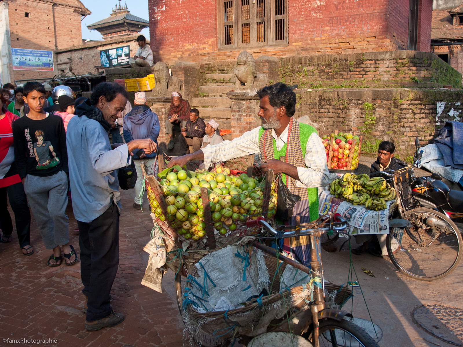 Bhaktapur, Marché, Népal, Personnage (Famx40dd11_6494)