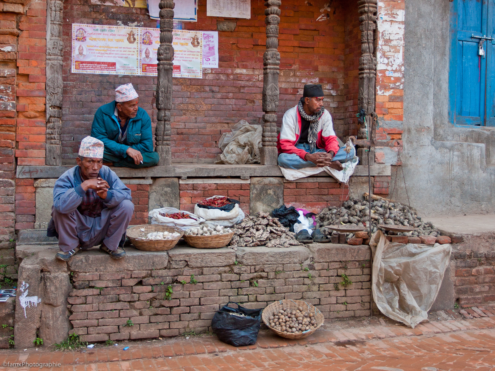Bhaktapur, Marché, Népal, Personnage (Famx40dd11_6497)