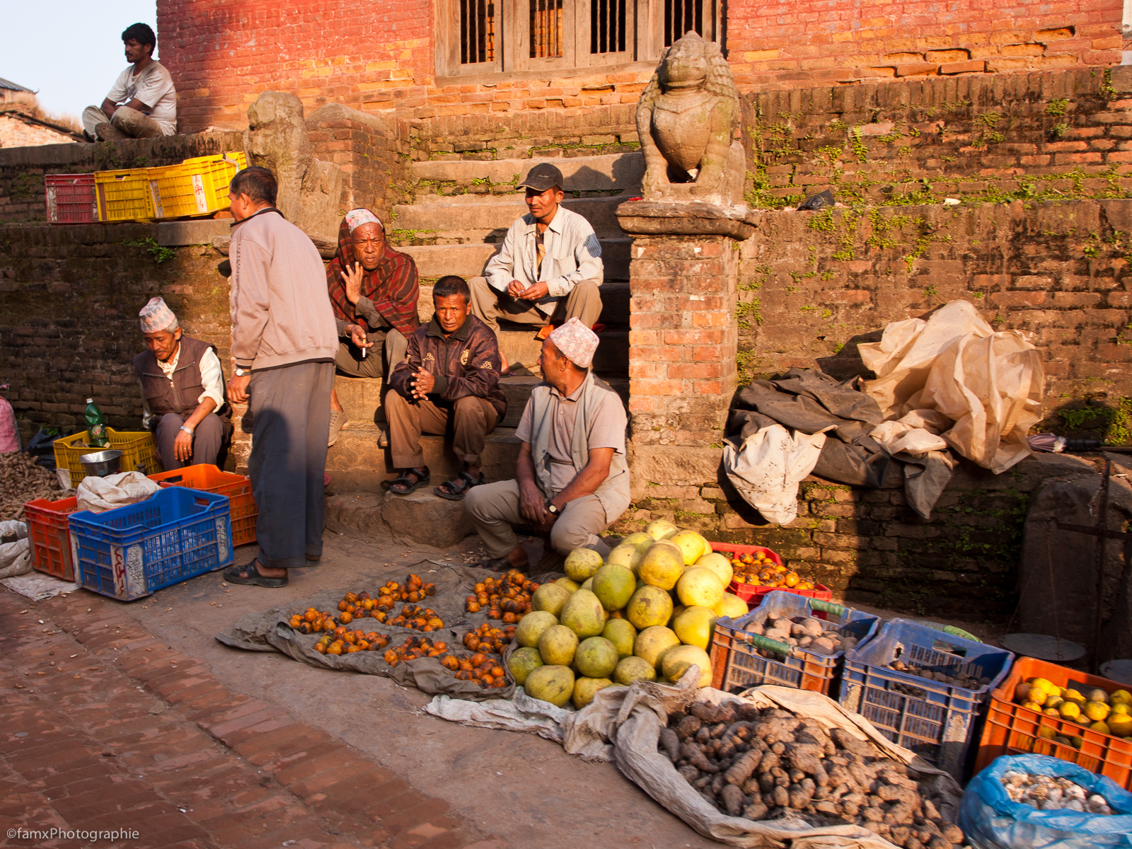 Bhaktapur, Marché, Népal, Personnage (Famx40dd11_6498)