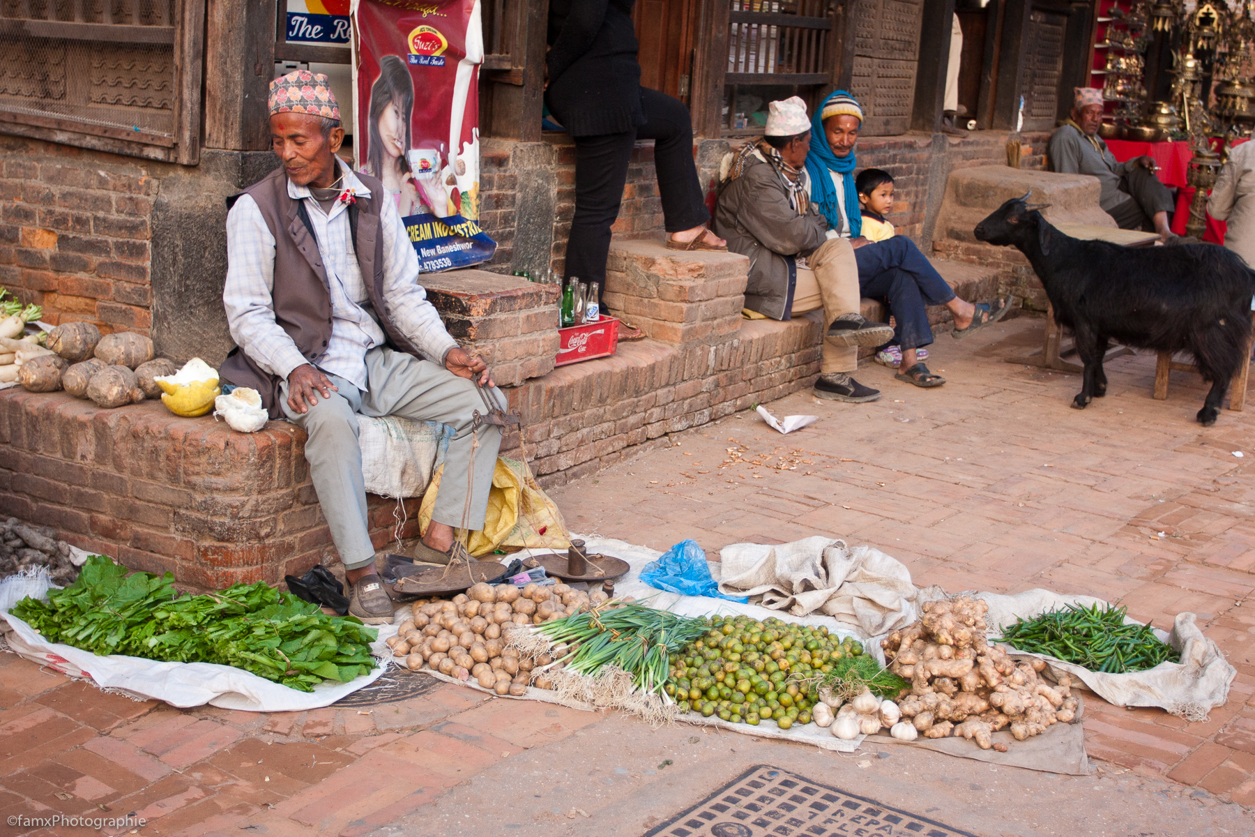 Bhaktapur, Marché, Népal, Personnage (Famx40dd11_6544)