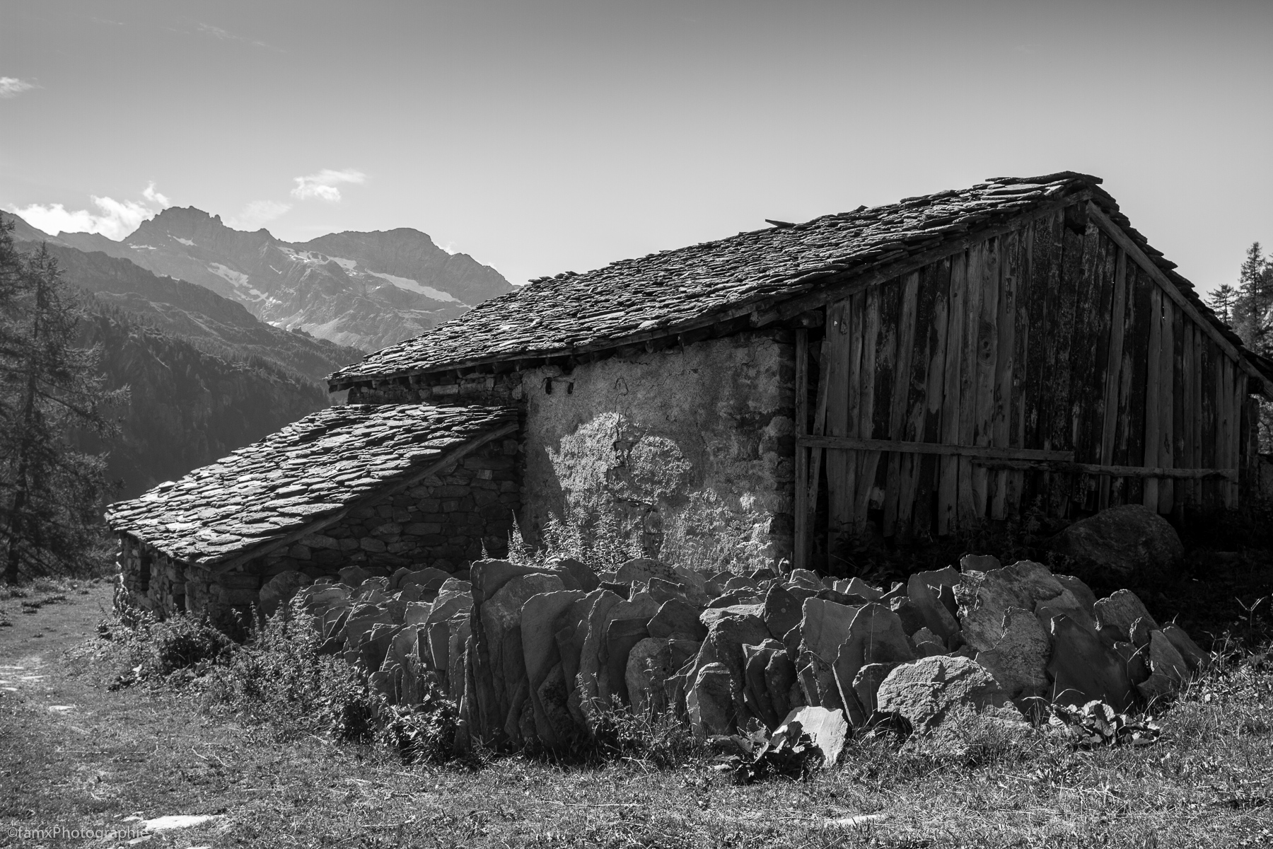 Alpes, Italie, Noir & blanc, Val d'Aoste (Famx7d19_32042)