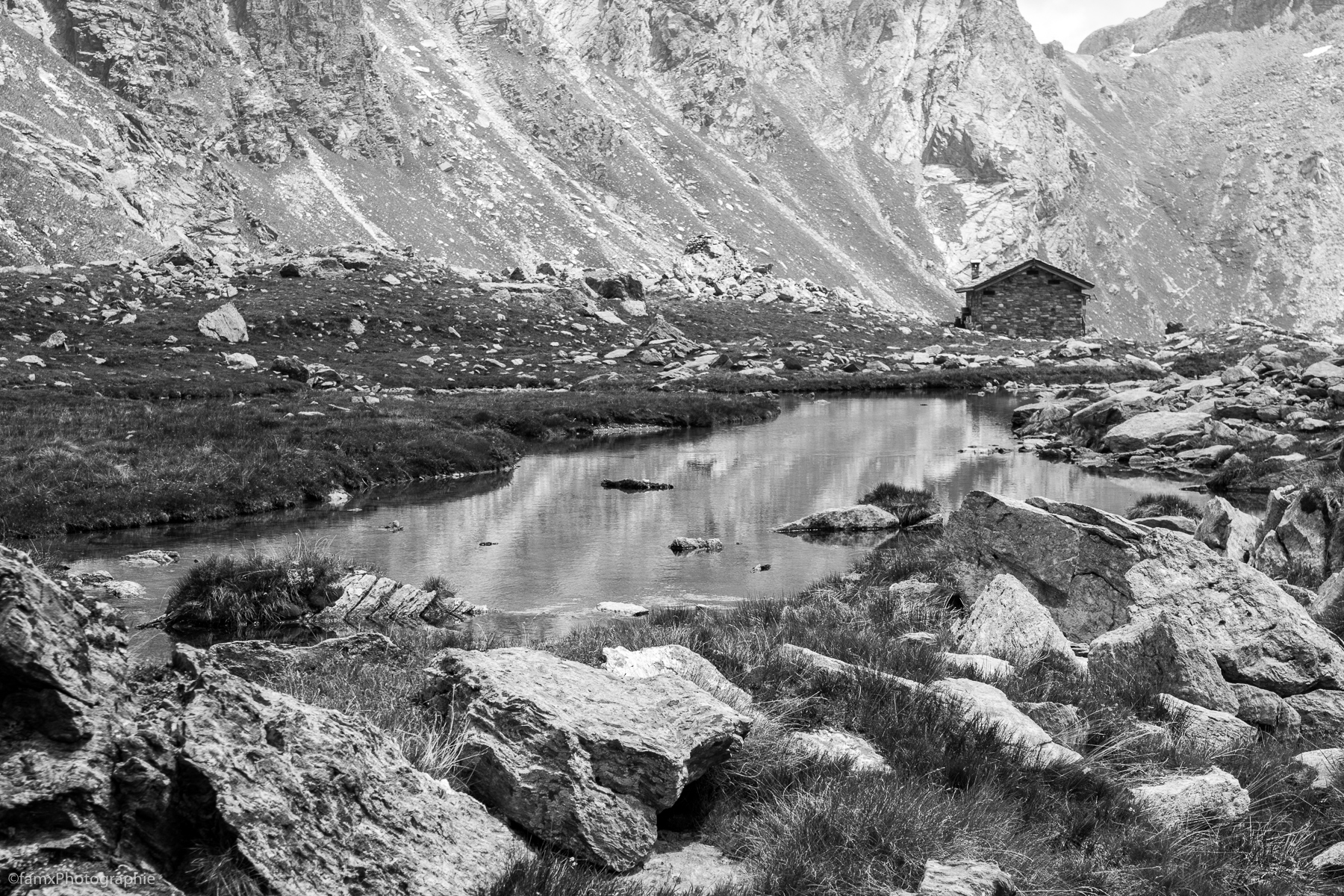 Alpes, Eaux, Italie, Noir & blanc, Val d'Aoste (Famx7d21_34887)
