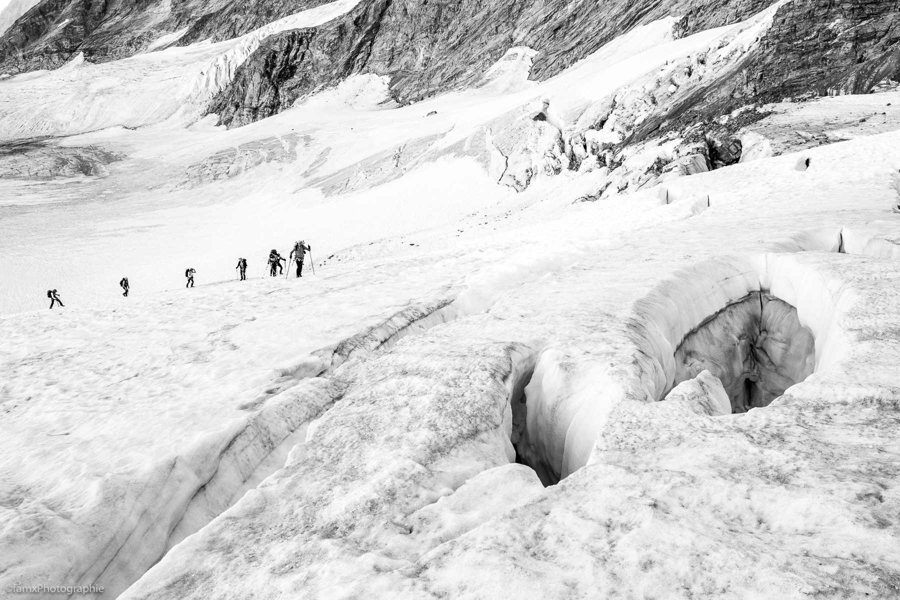 Alpes, Alpiniste, Noir & blanc, Suisse, Valais (Famx7dII22_1311)