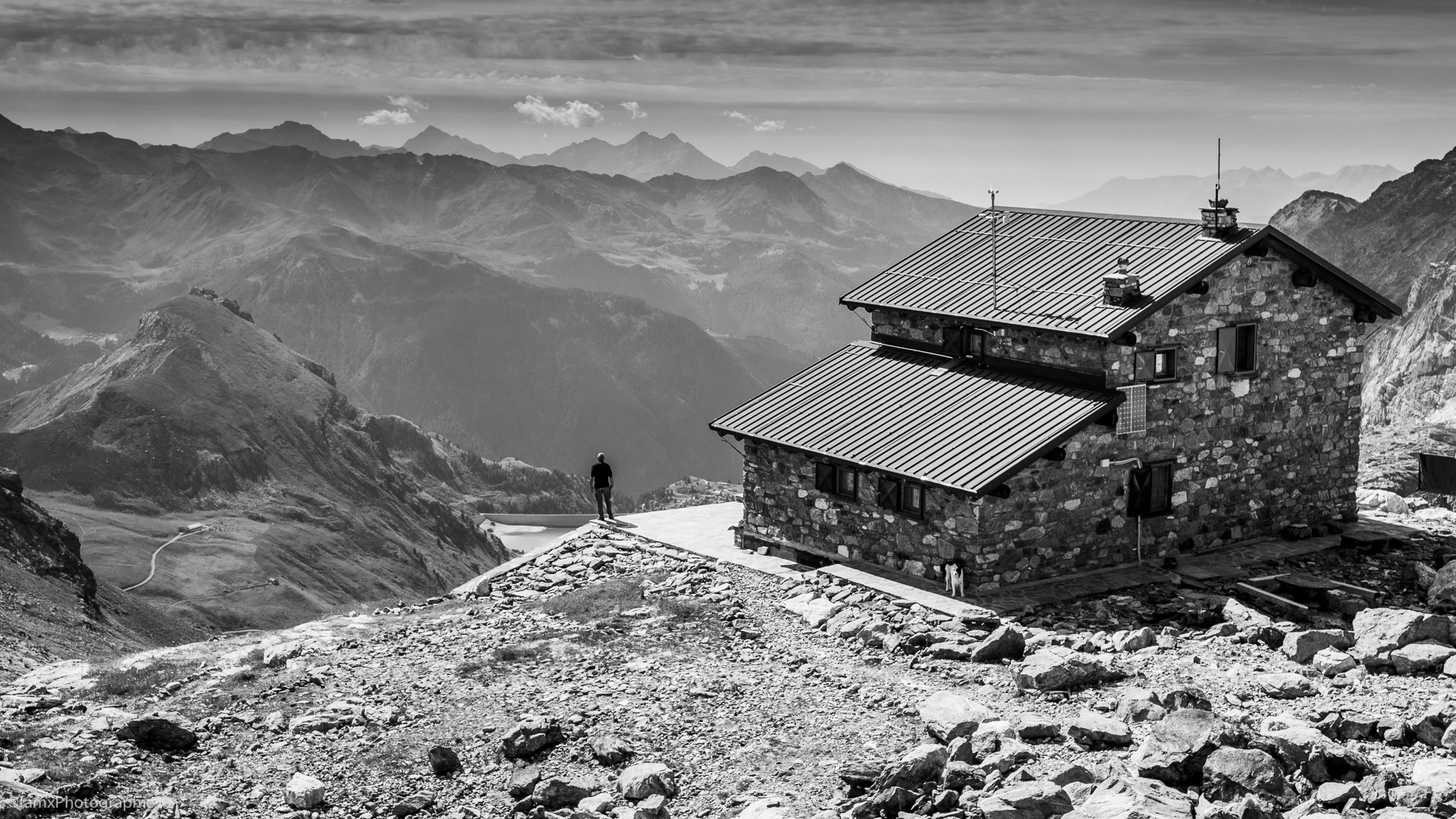 Alpes, Italie, Noir & blanc, Personnage, Refuge, Val d'Aoste (Famx7dII22_1398)
