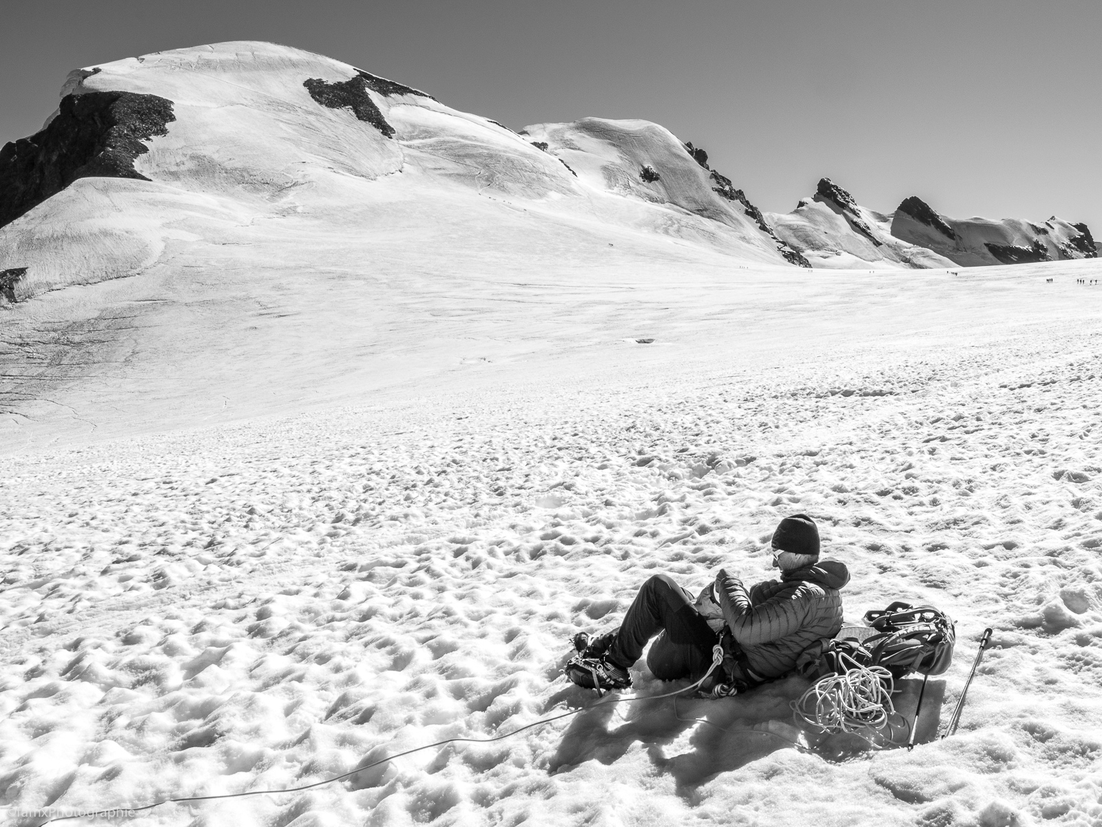 Alpes, Alpiniste, Noir & blanc, Suisse, Valais (Famx7dII22_1584)