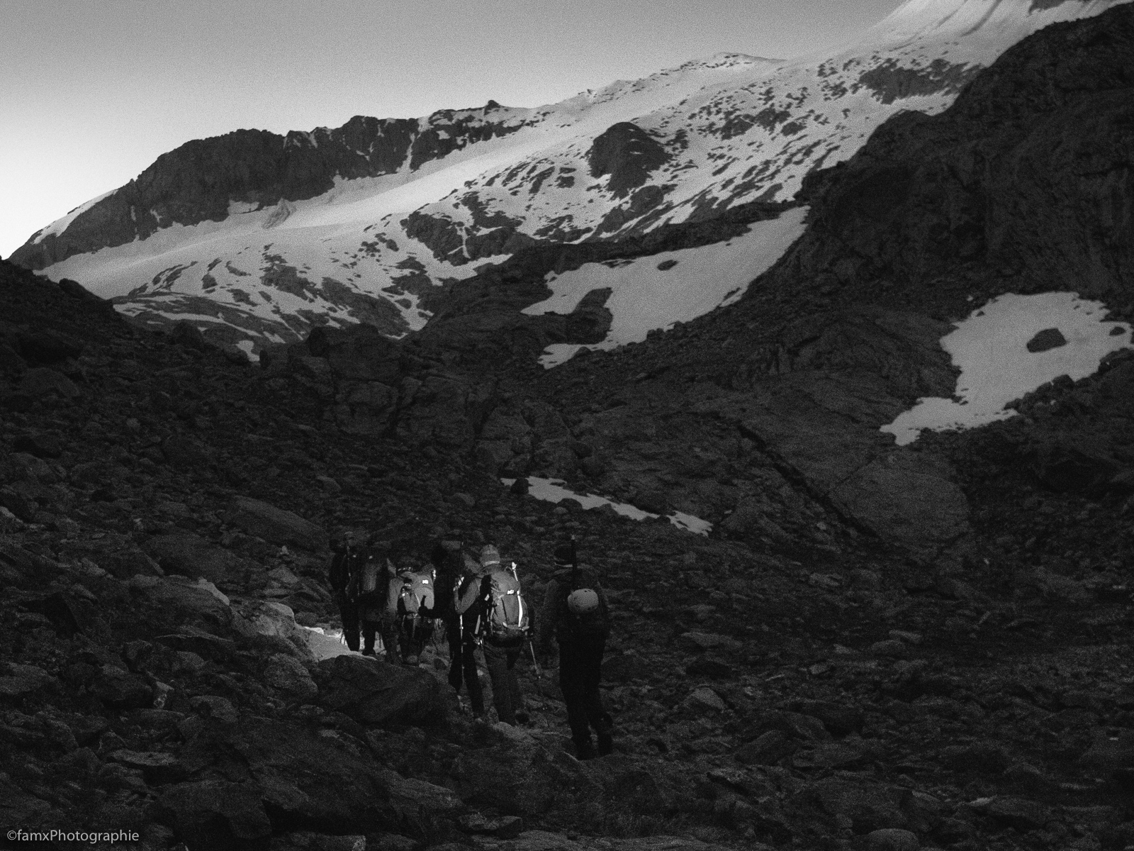 Alpiniste, France, Massif de la Haute Maurienne, Noir & blanc (Famx7DdII25_7701-SEP2)