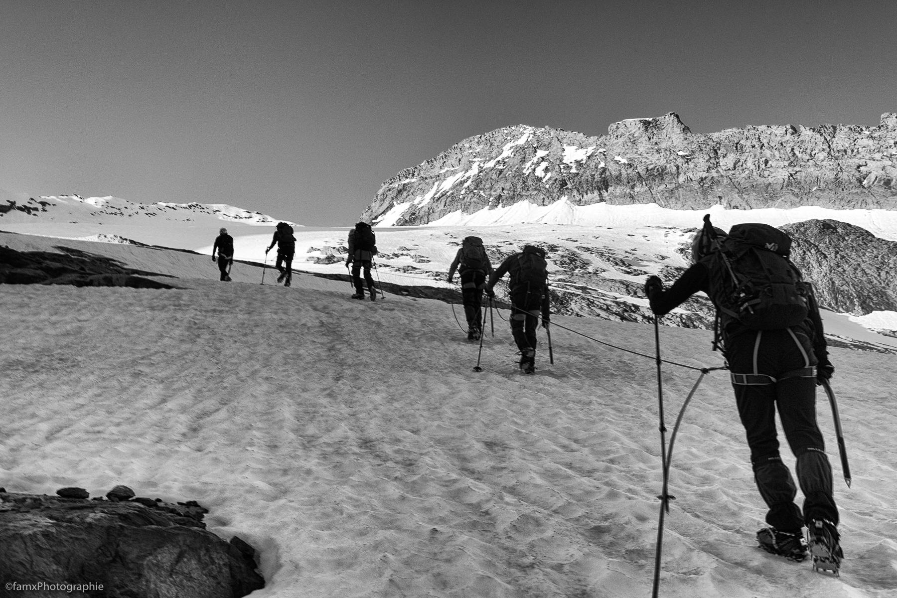 Alpiniste, France, Massif de la Haute Maurienne, Noir & blanc (Famx7DdII25_7713-SEP2)