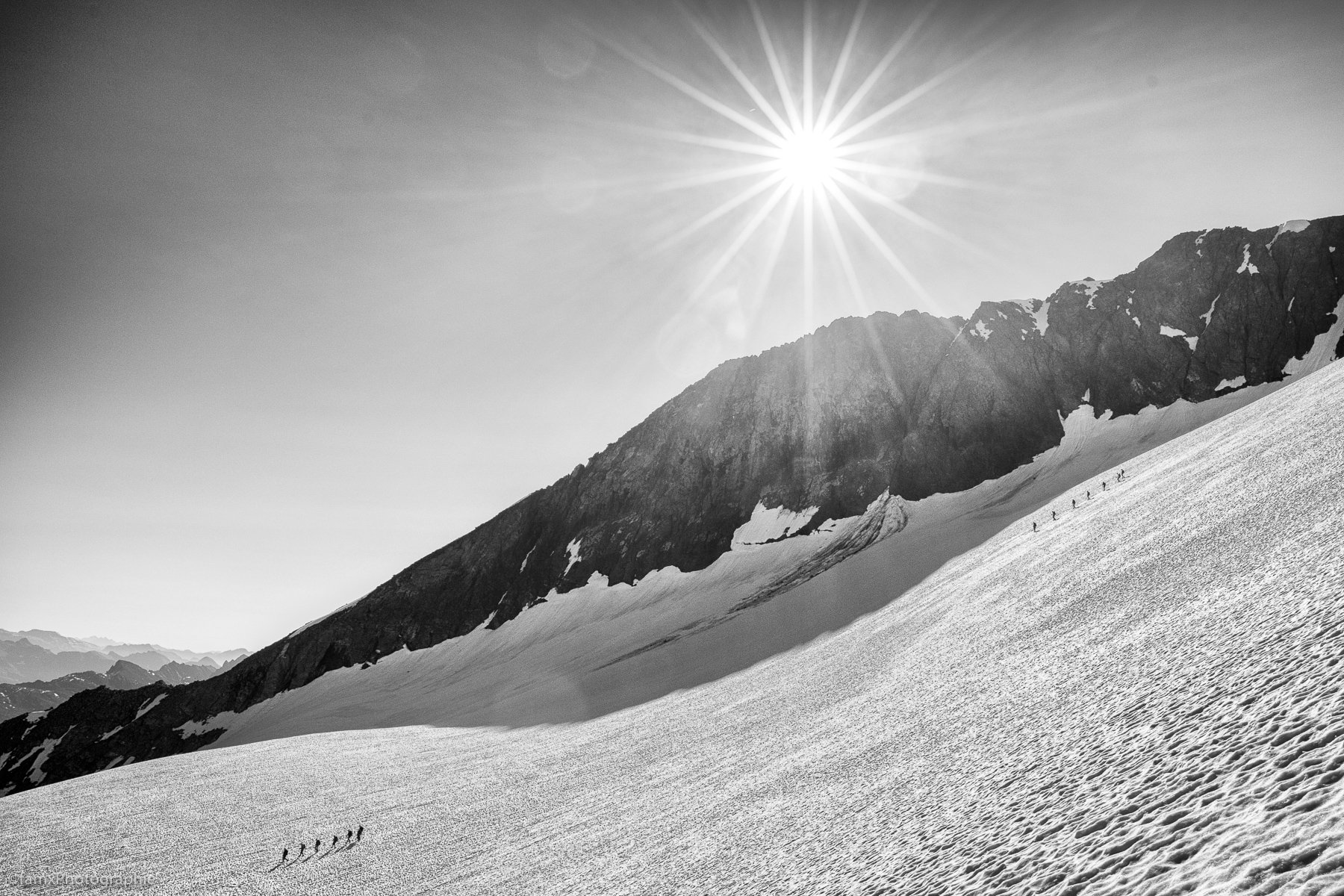 Alpiniste, France, Massif de la Haute Maurienne, Noir & blanc (Famx7DdII25_7793-SEP2)
